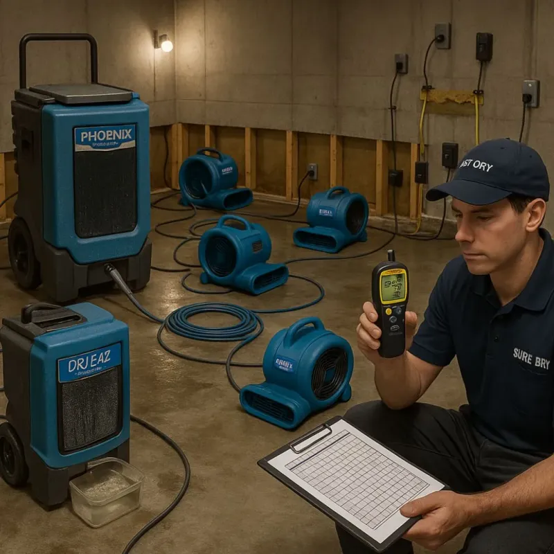 Structural Drying and Dehumidification process in Storrs, CT